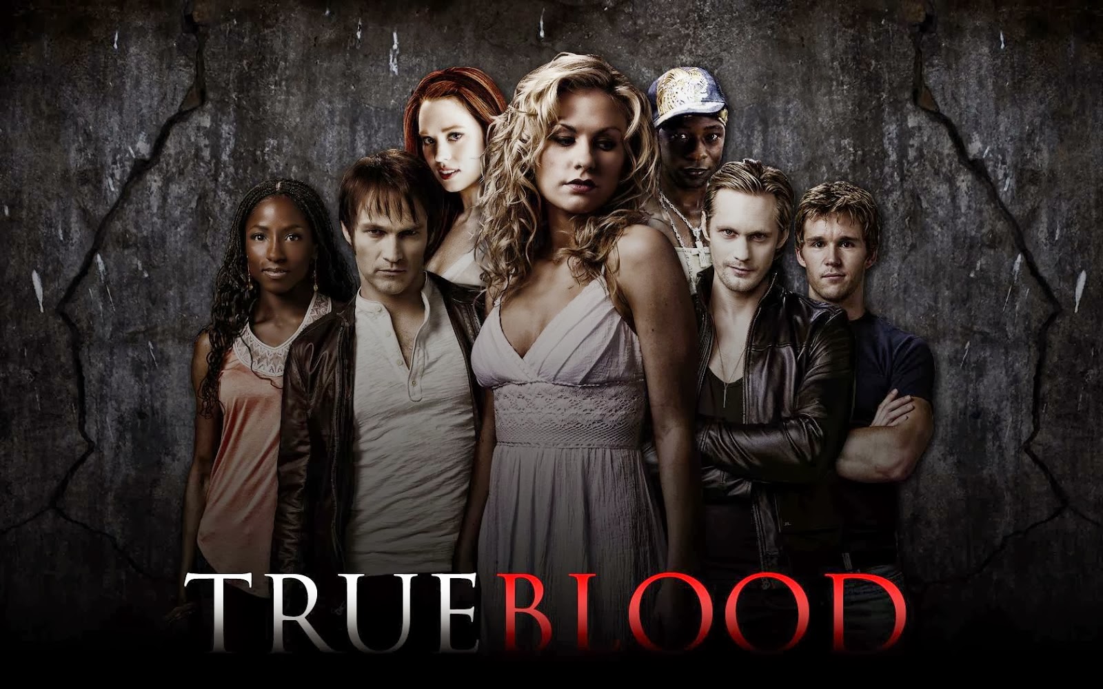 Imagem com o elenco da série True Blood