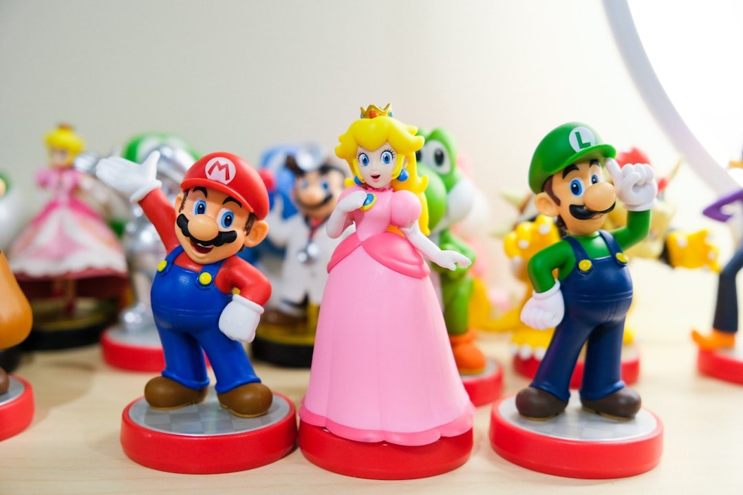 Mario, Luigi, and Princess Peach figurines Mario, Luigi, and Princess Peach figurines
